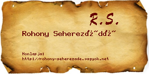 Rohony Seherezádé névjegykártya